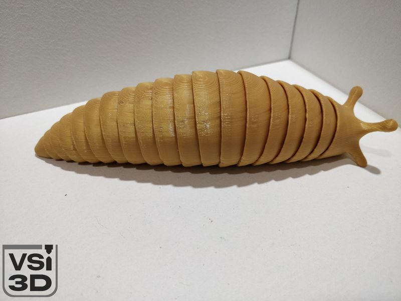 Рухома іграшка слимак. Золотий. 16 см SLUG-0001-16-GOLD виготовлений на 3D принтері