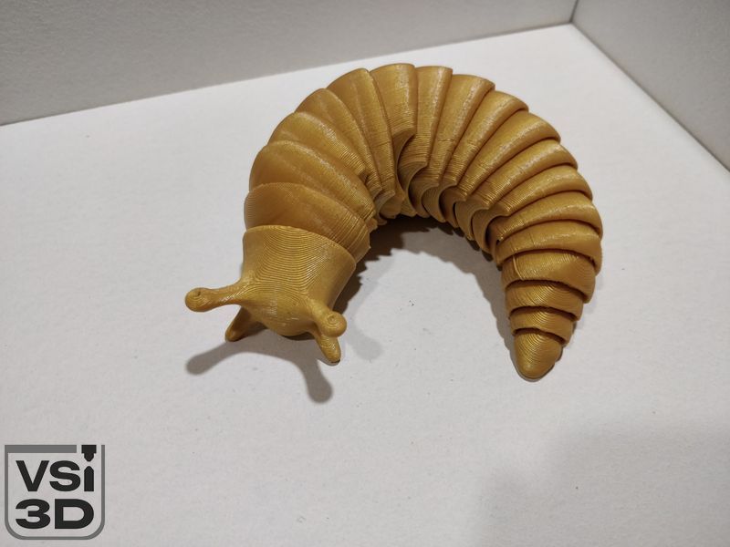 Рухома іграшка слимак. Золотий. 16 см SLUG-0001-16-GOLD виготовлений на 3D принтері
