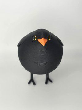 Іграшка статуетка Товстий птах FAT-BIRD-9-BL-OR-YEL виготовлений на 3D принтері