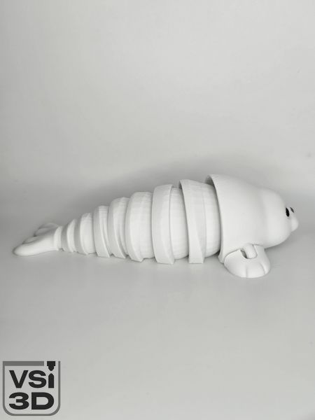 18 см. Подвижная игрушка Морской котик. 3D-печать безопасным органическим пластиком SEAL-18-WHITE изготовленный на 3D принтере