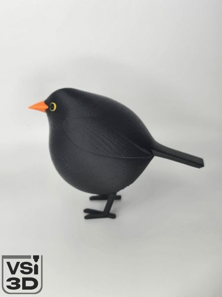 Іграшка статуетка Товстий птах FAT-BIRD-9-BL-OR-YEL виготовлений на 3D принтері