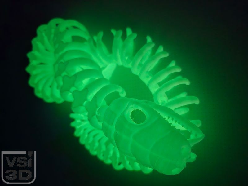 Подвижная игрушка Скелетная Змея (Разные цвета). 106 см SNAKE-SKELETON-81-PHGREEN изготовленный на 3D принтере