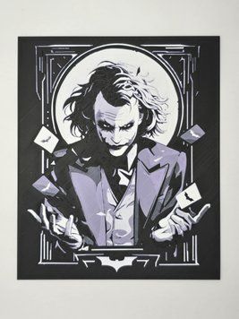 Високодеталізована об'ємна 3D картина Джокер 3D-PIC-JOKER-17-14 виготовлений на 3D принтері