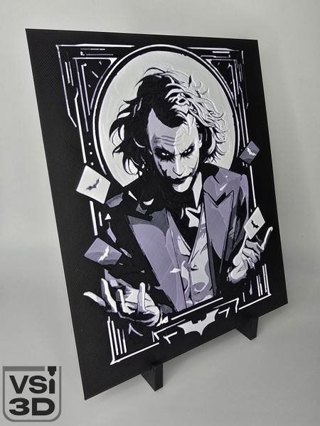 Високодеталізована об'ємна 3D картина Джокер 3D-PIC-JOKER-17-14 виготовлений на 3D принтері
