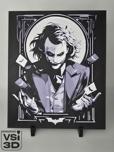 Високодеталізована об'ємна 3D картина Джокер 3D-PIC-JOKER-17-14 виготовлений на 3D принтері