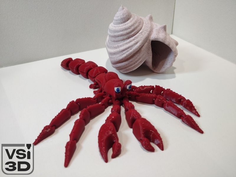 Рухома іграшка рак-відлюдник. 20 см CRAB-0001-20-RED-N-REDMR виготовлений на 3D принтері