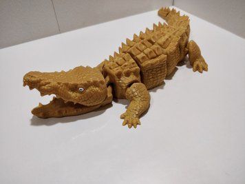 Рухома іграшка "Нільський крокодил". Золотий. 30 см CROCO-0001-30-GOLD виготовлений на 3D принтері