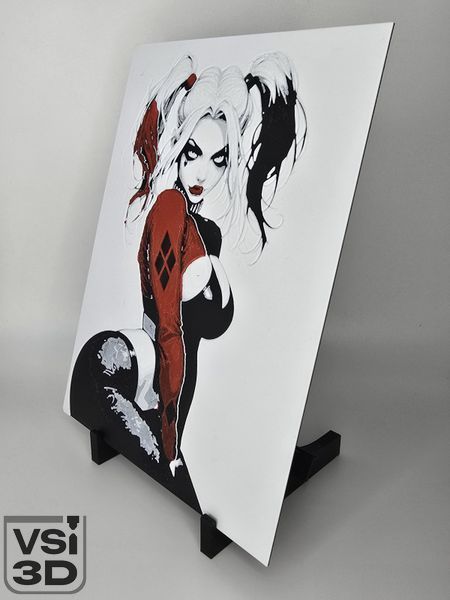 Високодеталізована об'ємна 3D картина Гарлі Квін 3D-PIC-HARLEY-17-13 виготовлений на 3D принтері
