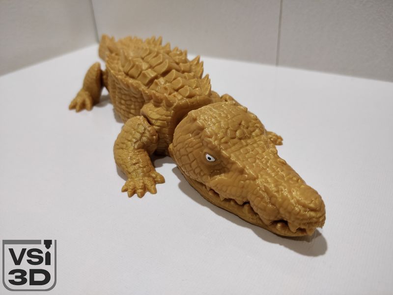 Рухома іграшка "Нільський крокодил". Золотий. 30 см CROCO-0001-30-GOLD виготовлений на 3D принтері
