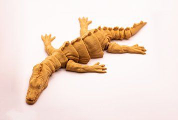 Рухома іграшка "Нотозавр динозавр". Золотий. 36 см DINO-NOTO-36-GOLD виготовлений на 3D принтері