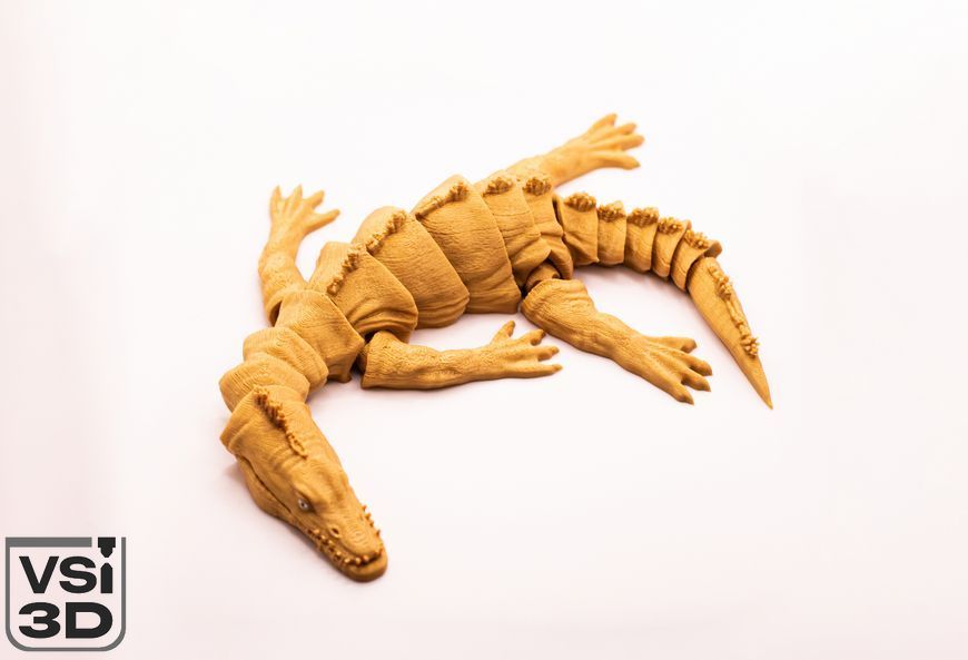 Рухома іграшка "Нотозавр динозавр". Золотий. 36 см DINO-NOTO-36-GOLD виготовлений на 3D принтері
