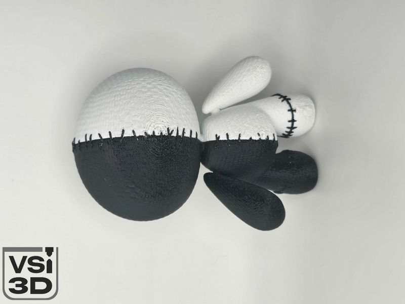 Подвижная игрушка Милая кукла Вуду. Чёрно Белая. 13 см VOODOO-CUTE-13-BW изготовленный на 3D принтере