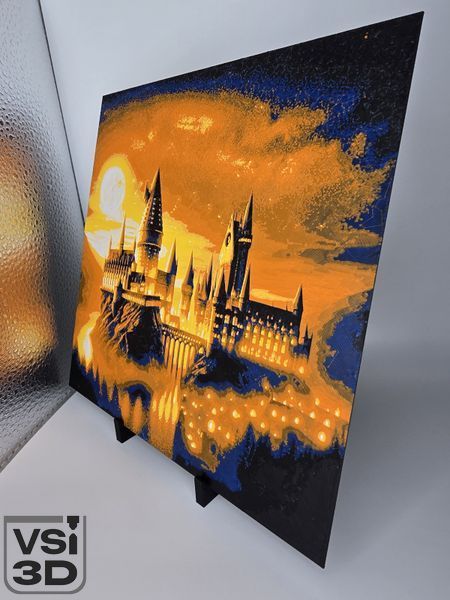 Високодеталізована об'ємна 3D картина Гоґвортс 3D-PIC-HOGWARTS-20-20 виготовлений на 3D принтері