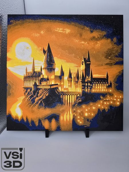 Високодеталізована об'ємна 3D картина Гоґвортс 3D-PIC-HOGWARTS-20-20 виготовлений на 3D принтері