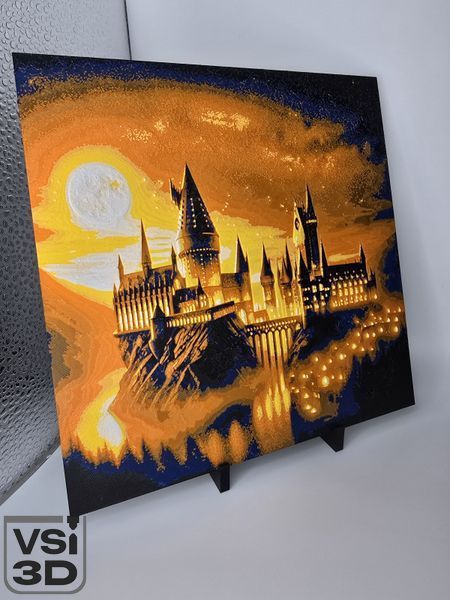 Високодеталізована об'ємна 3D картина Гоґвортс 3D-PIC-HOGWARTS-20-20 виготовлений на 3D принтері