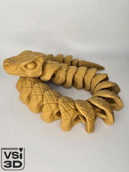 52 см. Подвижная игрушка Лесная змея (Разные цвета). 3D-печать безопасным органическим пластиком. Койот SNAKE-FOREST-52-COYOTE изготовленный на 3D принтере