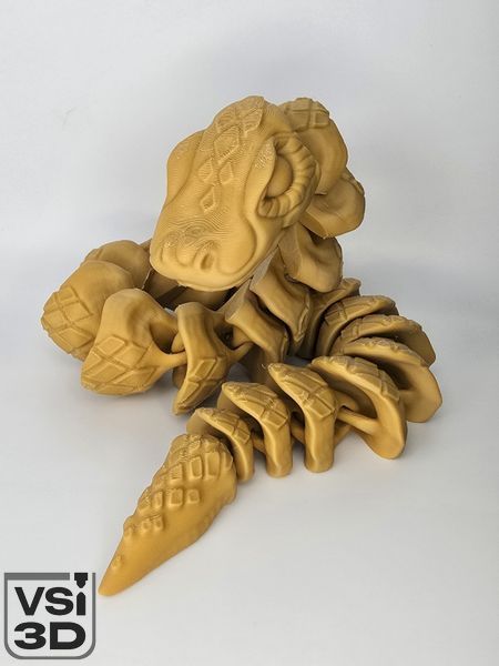 52 см. Подвижная игрушка Лесная змея (Разные цвета). 3D-печать безопасным органическим пластиком. Койот SNAKE-FOREST-52-COYOTE изготовленный на 3D принтере
