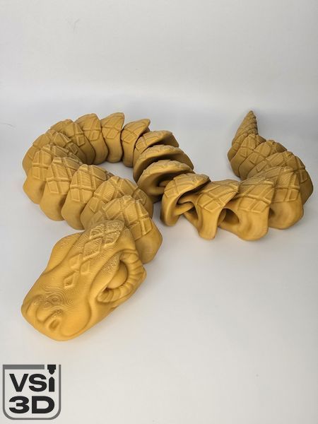 52 см. Подвижная игрушка Лесная змея (Разные цвета). 3D-печать безопасным органическим пластиком. Койот SNAKE-FOREST-52-COYOTE изготовленный на 3D принтере
