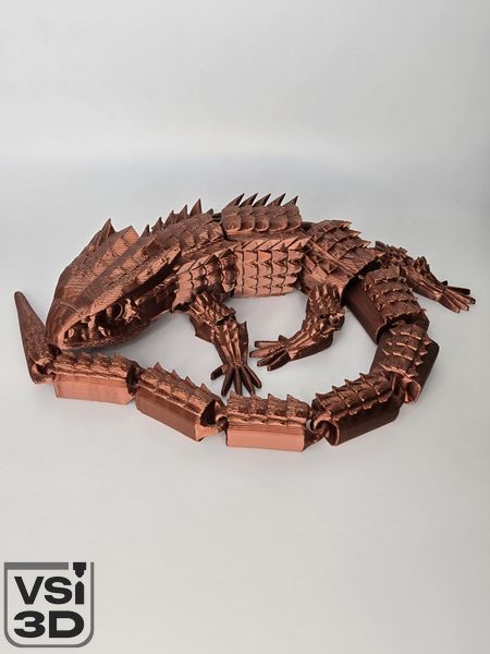 38 см. Рухома іграшка ящірка гекон. (Різні кольори). 3D-друк безпечним органічним пластиком. Мідний LIZARD-0002-38-COPPER виготовлений на 3D принтері