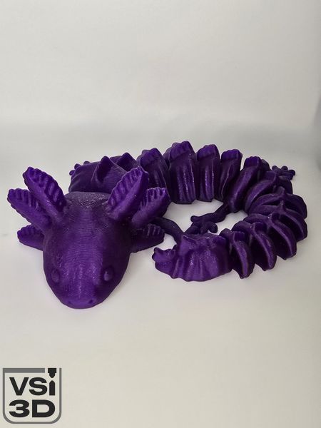 31 см. Рухома іграшка аксолотль. (Різні кольори). 3D-друк безпечним органічним пластиком. Індиго AXOLOTL-0001-31-INDIGO виготовлений на 3D принтері