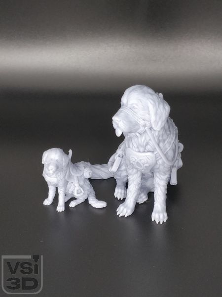 Лонго Праудрок, Мога (собака) і цуценя. D&D MINI-LONGO-AND-DOGS виготовлений на 3D принтері