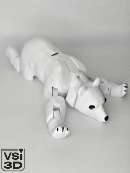 14 см. Рухома іграшка Ведмідь. (Різні кольори). 3D-друк безпечним органічним пластиком. Білий BEAR-14-WHITE виготовлений на 3D принтері