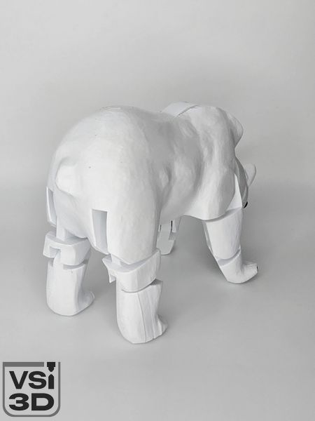 14 см. Рухома іграшка Ведмідь. (Різні кольори). 3D-друк безпечним органічним пластиком. Білий BEAR-14-WHITE виготовлений на 3D принтері
