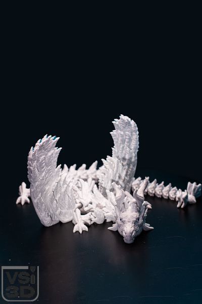 Рухома іграшка Крилатий дракон. Білий WINGS-DR-41-45-WHITE виготовлений на 3D принтері