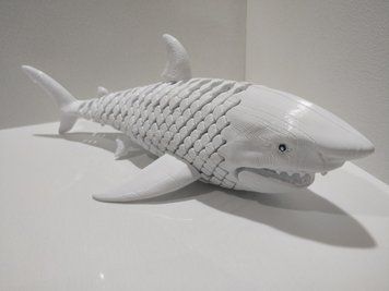 Рухома іграшка "Біла акула". Білий. 26 см GREATSHARK-26-WHITE виготовлений на 3D принтері