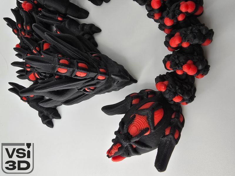 Рухома іграшка Дракон-Павук Чорна Вдова. 45 см DR-SPIDER-45-BLACK виготовлений на 3D принтері