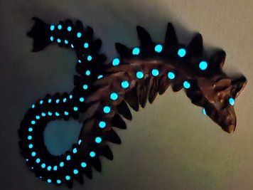 Рухома іграшка Фосфорний Вугор. 52 см EEL-52-BROWN-PHBLUE виготовлений на 3D принтері