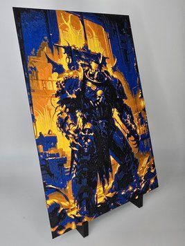 20х13.5 см. Високодеталізована об'ємна 3D картина Нічний Лорд Лорд warhammer 40k. 3D-друк органічним пластиком. 3D-PIC-NIGHT-LORD-20-14 виготовлений на 3D принтері