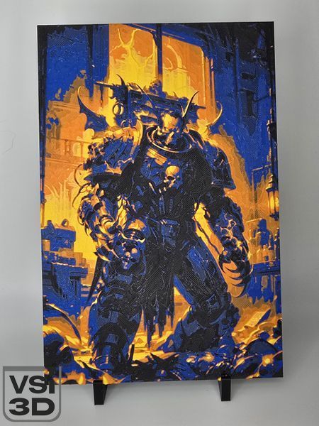 20х13.5 см. Високодеталізована об'ємна 3D картина Нічний Лорд Лорд warhammer 40k. 3D-друк органічним пластиком. 3D-PIC-NIGHT-LORD-20-14 виготовлений на 3D принтері