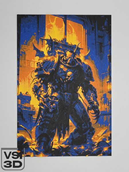 20х13.5 см. Високодеталізована об'ємна 3D картина Нічний Лорд Лорд warhammer 40k. 3D-друк органічним пластиком. 3D-PIC-NIGHT-LORD-20-14 виготовлений на 3D принтері