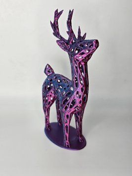 Іграшка статуетка Вороний Олень VORONOI-DEER-15-RED-BLUE виготовлений на 3D принтері