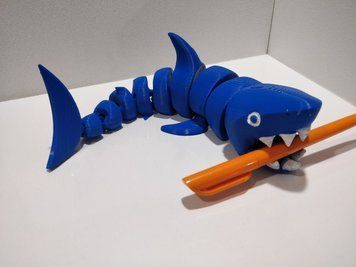 Рухома іграшка акула. Синій. 26 см SHARK-0001-26-BLUE виготовлений на 3D принтері