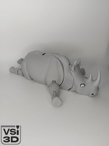 16 см. Рухома іграшка Носоріг. (Різні кольори). 3D-друк безпечним органічним пластиком RHINO-16-LGRAY виготовлений на 3D принтері