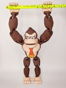 22 см. Рухома іграшка Donkey Kong. (Різні кольори). 3D-друк безпечним органічним пластиком. Ручне офарбовування DONKEY-KONG-22-BROWN виготовлений на 3D принтері