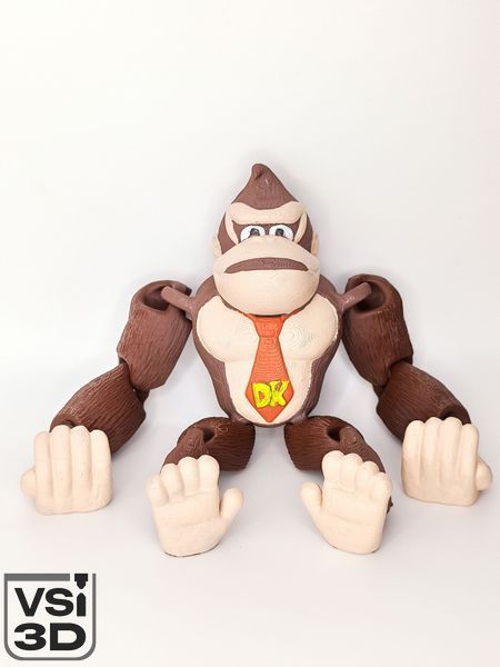 22 см. Рухома іграшка Donkey Kong. (Різні кольори). 3D-друк безпечним органічним пластиком. Ручне офарбовування DONKEY-KONG-22-BROWN виготовлений на 3D принтері