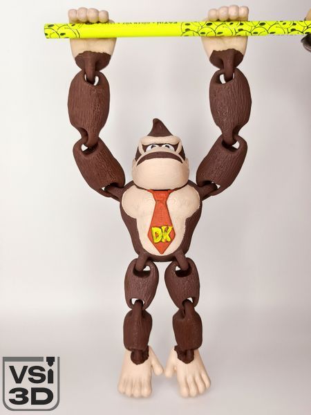 22 см. Рухома іграшка Donkey Kong. (Різні кольори). 3D-друк безпечним органічним пластиком. Ручне офарбовування DONKEY-KONG-22-BROWN виготовлений на 3D принтері
