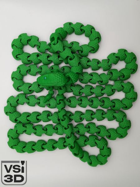 Рухома іграшка Довга змія SNAKE-EX-LONG-205-GREEN виготовлений на 3D принтері